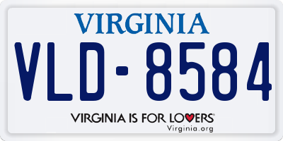 VA license plate VLD8584