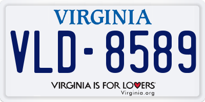VA license plate VLD8589