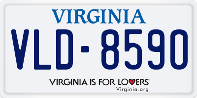 VA license plate VLD8590