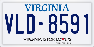 VA license plate VLD8591