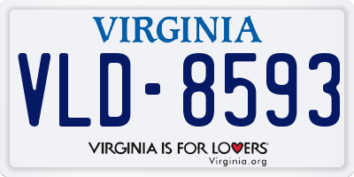 VA license plate VLD8593