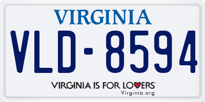 VA license plate VLD8594