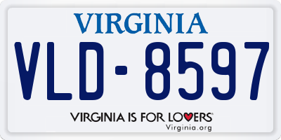VA license plate VLD8597
