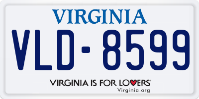 VA license plate VLD8599