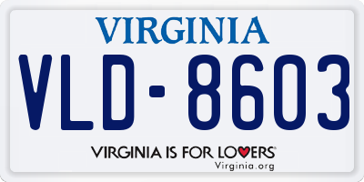 VA license plate VLD8603