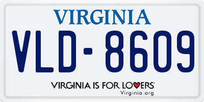 VA license plate VLD8609