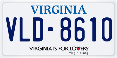 VA license plate VLD8610