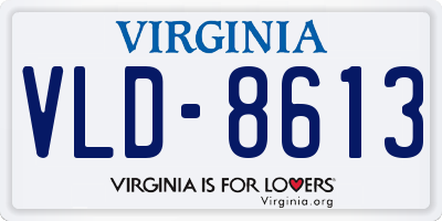 VA license plate VLD8613