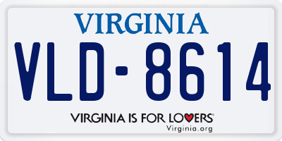 VA license plate VLD8614