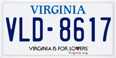 VA license plate VLD8617