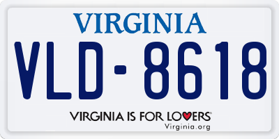 VA license plate VLD8618