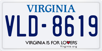 VA license plate VLD8619