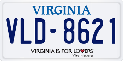 VA license plate VLD8621