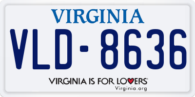 VA license plate VLD8636