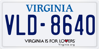 VA license plate VLD8640