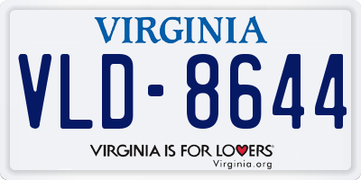 VA license plate VLD8644