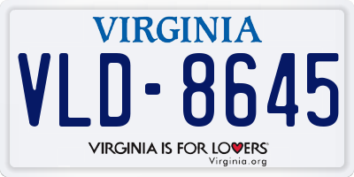 VA license plate VLD8645