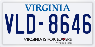 VA license plate VLD8646