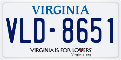 VA license plate VLD8651