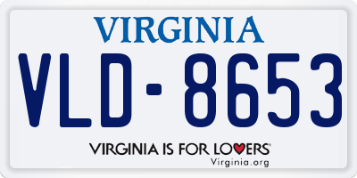 VA license plate VLD8653