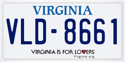 VA license plate VLD8661