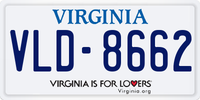 VA license plate VLD8662