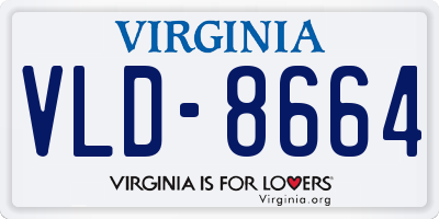 VA license plate VLD8664