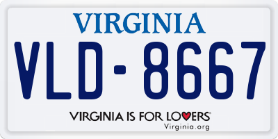 VA license plate VLD8667