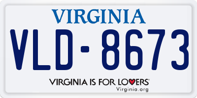 VA license plate VLD8673