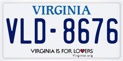 VA license plate VLD8676