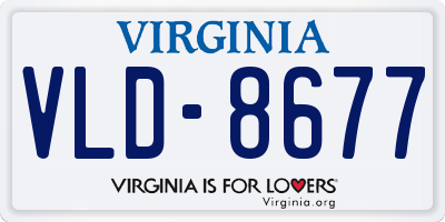 VA license plate VLD8677