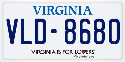 VA license plate VLD8680