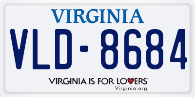 VA license plate VLD8684