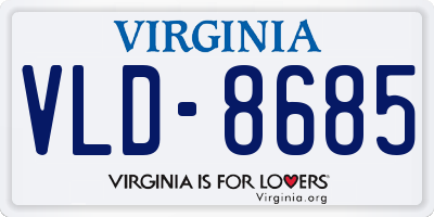 VA license plate VLD8685
