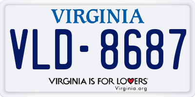 VA license plate VLD8687