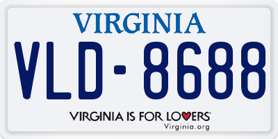 VA license plate VLD8688