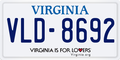 VA license plate VLD8692