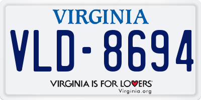 VA license plate VLD8694