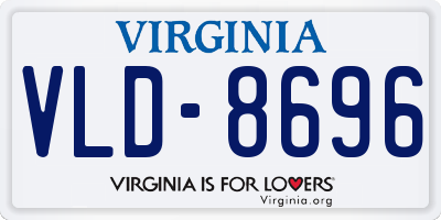 VA license plate VLD8696