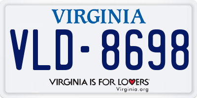 VA license plate VLD8698