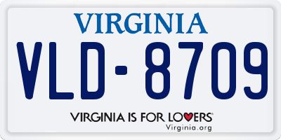 VA license plate VLD8709