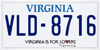 VA license plate VLD8716