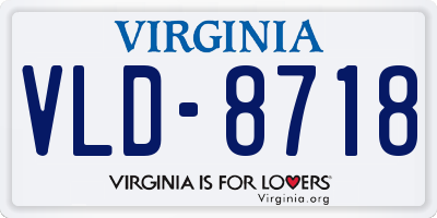 VA license plate VLD8718
