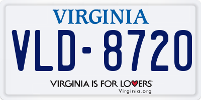 VA license plate VLD8720