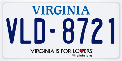 VA license plate VLD8721