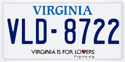 VA license plate VLD8722