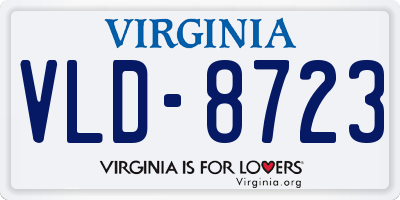 VA license plate VLD8723