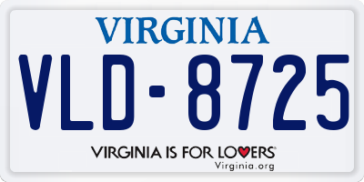 VA license plate VLD8725