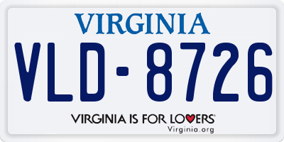 VA license plate VLD8726