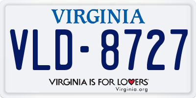 VA license plate VLD8727